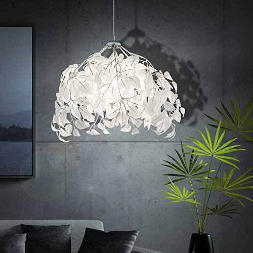 Lámpara colgante de diseño cromado Reality Leavy E27 con protección IP20 7