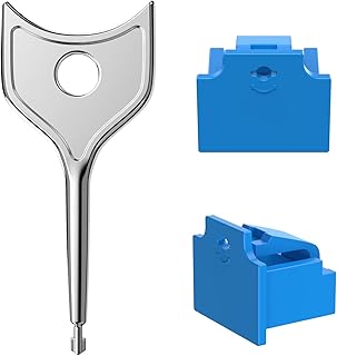 100 Pcs RJ45 Port Locks with 5 Key to Lock RJ45 Port/Protect Privacy RJ45 Dust Cap Female Port Plug Protector Compatible with Computers, TVs, Routers, RJ45 Port Devices(Blue)