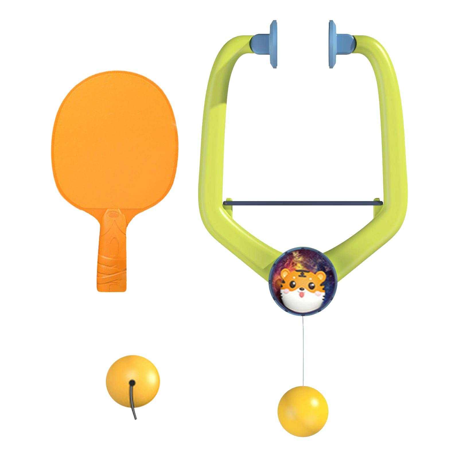 BaoblazeIndoor Hanging Table Tennis Ping Pong Trainer Adjustable Height Training Device for Children Portable with Racket and Balls Birthday Gifts, Style A