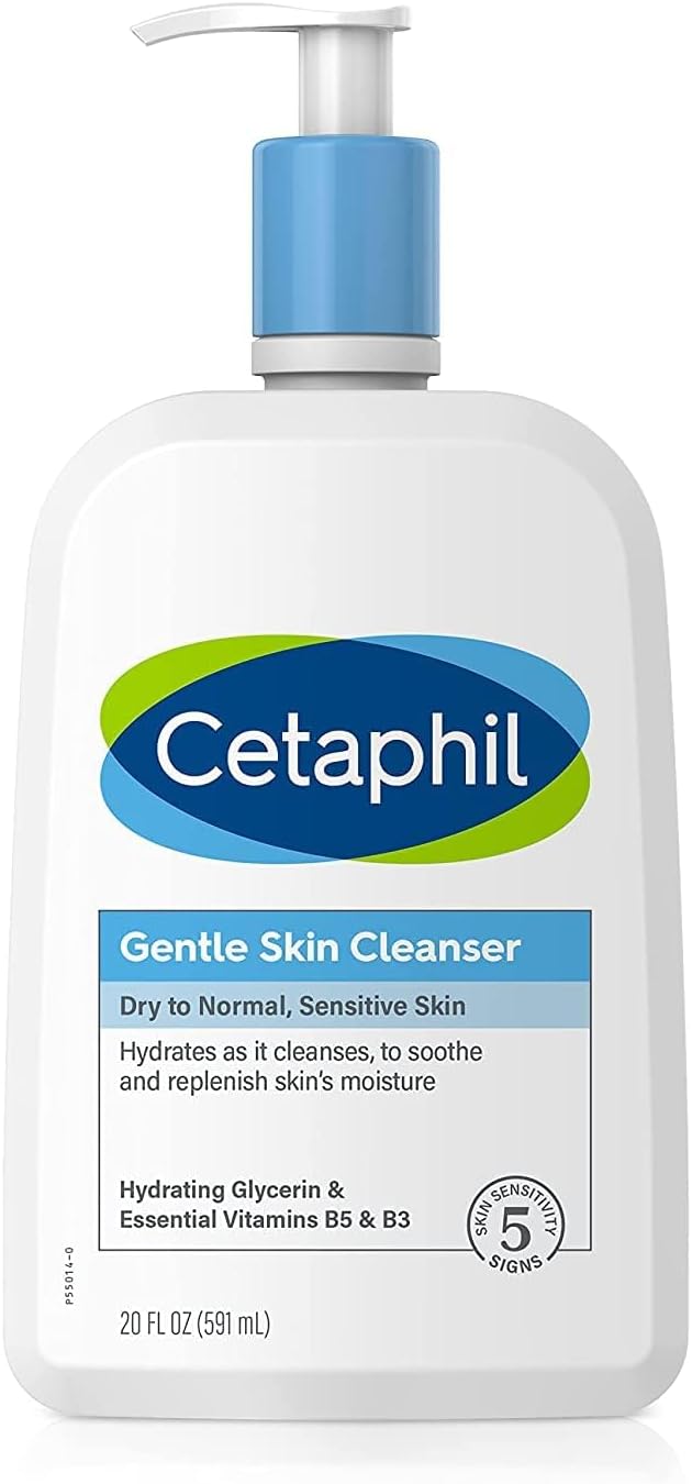 Gentle Skin Cleanser 20 fl oz, Hydrating Face Wash & Body Wash, Ideal For Sensitive, Dry Skin, Non-irritating, Wont Clog Pores, Fragrance-free, Soap-free, Dermatologist Recommended