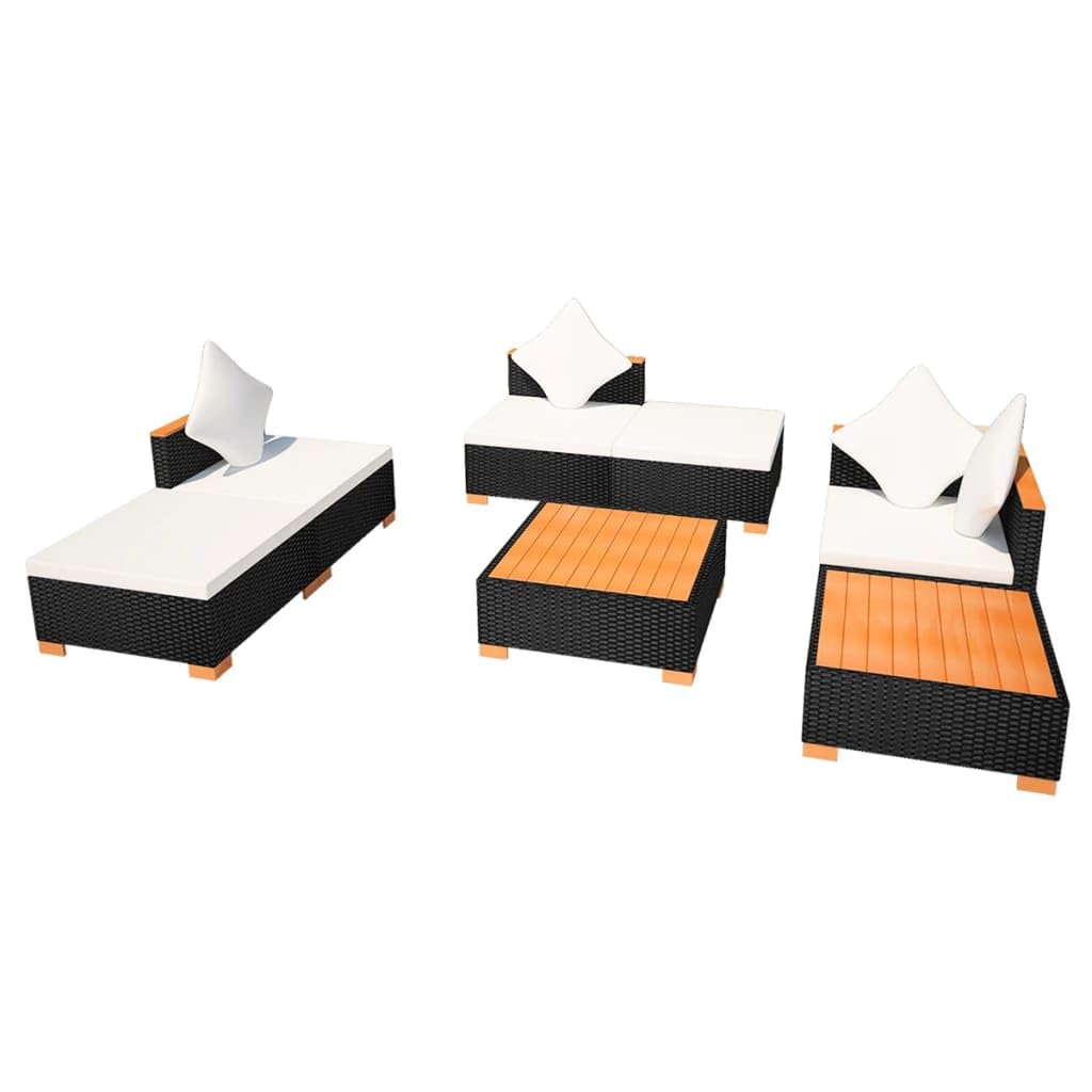 vidaXL Loungeset met Kussens 7-delig Tuinset Tuin Meubelset Lounge Tuinmeubelset Set Meubel Tuinmeubel Sets Meubelsets Poly Rattan Zwart vidaXL Loungeset met Kussens 7-delig Tuinset Tuin Meubelset Lounge Tuinmeubelset Set Meubel Tuinmeubel Sets Meubelsets Poly Rattan Zwart