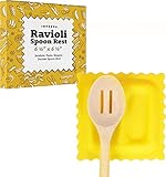 IMPRESA Silicone Ravioli Spoon Rest - 6.5-Inch - Holds 2 Utensils & Catches Drips - Novelty Pasta Spoon Holder for Stovetop - Fun Kitchen Gadget