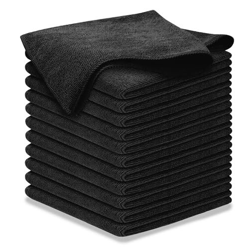 USANOOKS Microfiber Cleaning Cloth - 12Pcs 12.5x12.5 inch High Performance - 1200 Washes, Ultra Absorbent Microfiber Towels for Cars Undercarriage, Rims and...