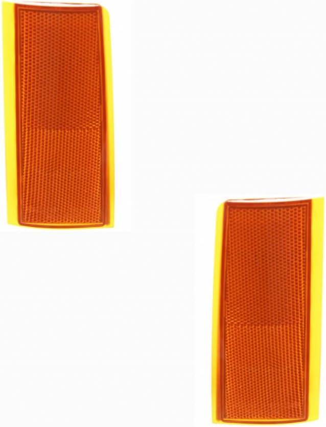 KarParts360 For Chevy Blazer 1992 1993 1994 Reflector Driver and Passenger Side | Pair | Front | w/Single Sealed Beam Headlights | Replacement For GM2556101, GM2557101 | 5974341, 5974342