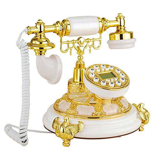 Teléfono antiguo con cable estilo vintage europeo miniatura 1