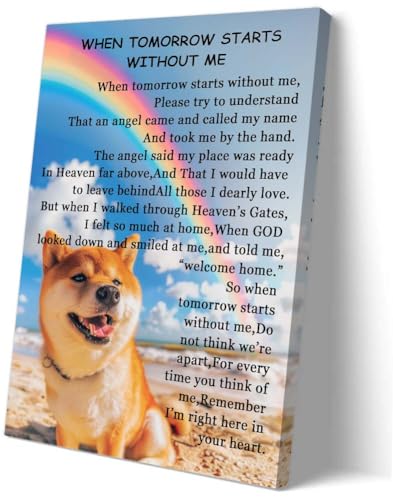 Yinhambg Shiba Inu Dog Wall Art When Tomorrow Starts Without
