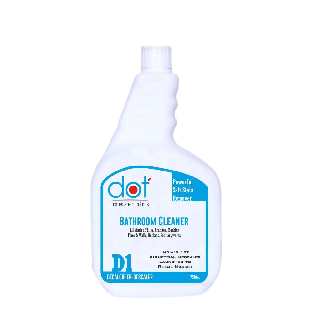 DOT Bathroom DESCALER 750ml, Tiles Cleaner | Remove heavy salt stains, hard water marks, lime scale, calcium, soap scum, mold, rust and fungus on Walls, Floors - ZERO Smell & Fumes
