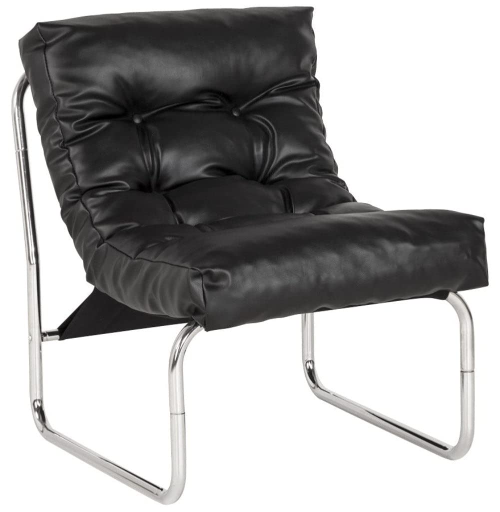 Kokoon AC00260BL Boudoir Chaise Faux Cuir Noir 60 x 73 x 76 cm