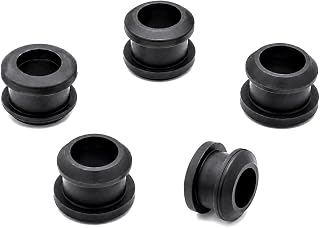 9/16" Hole Wire Bushing, 3/8" ID x 11/16" OD Silicone Rubber Panel Bushing Fits 3/16" Thick Panels, Ridged Dual Flange Grommet for Electrical Enclosures, Firewalls, HVAC & MRO Repairs, 5 Pack