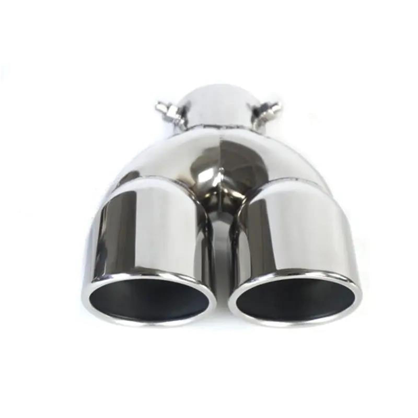 Terminale Scarico Terminale Scarico Universale 76 Mm In Acciaio Inox Cromato Doppia Uscita Finitura Cromata Rivestimento Gola Posteriore Modificato Auto Tubo Scarico