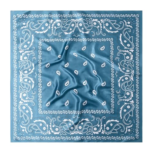 Image of 35 inch Men's Silk Cowboy Scarf - Oversized Western Bandana Neckwear, Large Square Scarf with Gift Packaging