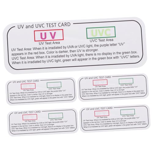 LOLIPPYY 5 piezas Tarjetas de Prueba Indicadoras de Luz Ultravioleta para Uso Interiores Tiras de Test UV para Equipos de Esterilización y Dispositivos UV