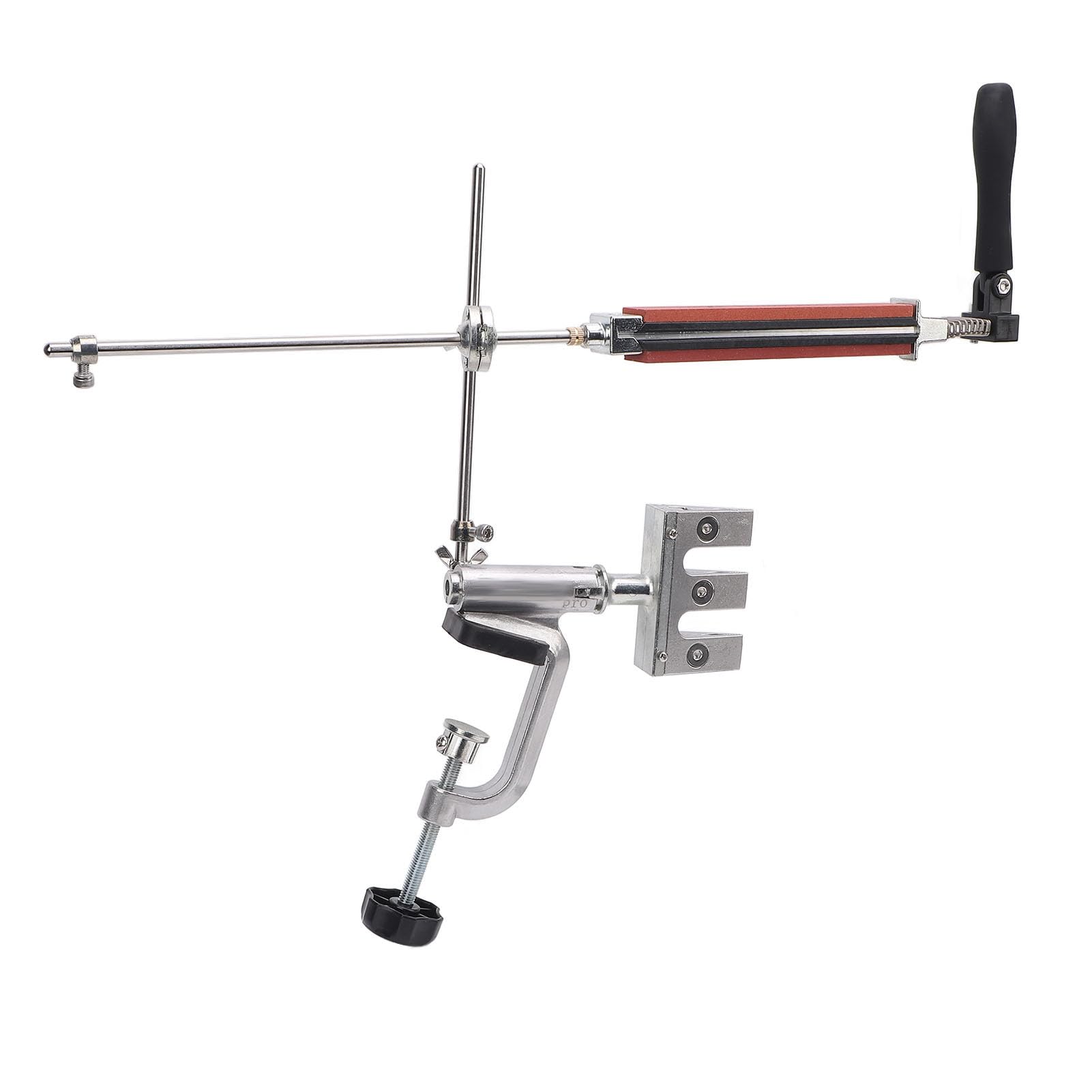 Marhynchus Afilador de Cuchillos Profesional, Rotación de 360 ​​grados con 8 Piedras de Afilar para Cortadores de Chef de Cocina, Diseño Ajustable de Aluminio Fundido y Acero Inoxidable