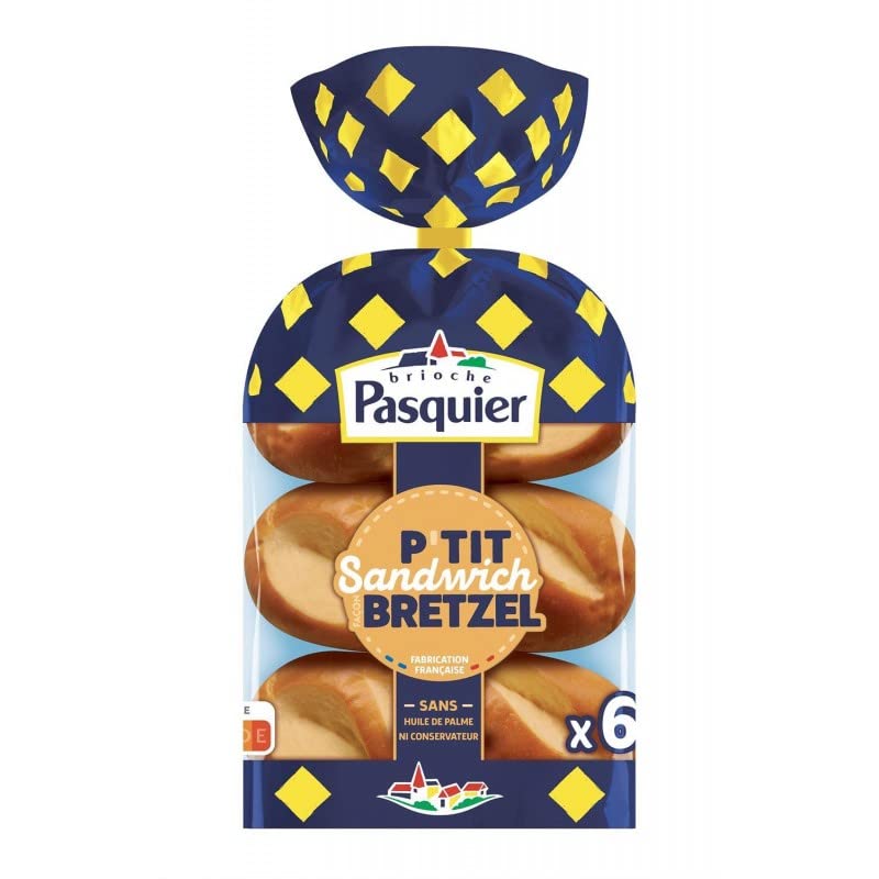 BRIOCHE PASQUIER - 6 Pains Façon Bretzel moelleux et savoureux - 270g de gourmandise artisanale pour tous les moments de la journée. - Lot De 4 - Vendu Par Lot