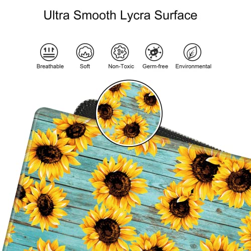 Image of Sunflower Mouse Pad 24x12 Desk Mat Large Mousepad Desk Pad Big Computer Mat Non Slip Base Long Gaming Mouse Mat for Wireless Mouse Women Girl Work