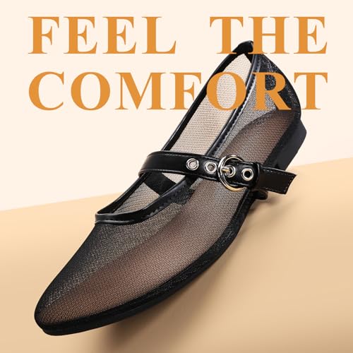 Image of Leopard Flats for Women Mesh Ballet Flats Mary Jane Animal Print Shoes Slip On Casual Breathable Ballerina Flats
