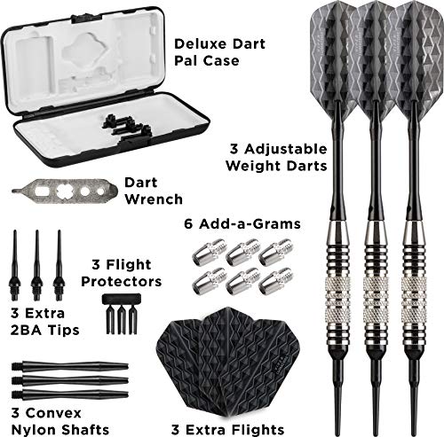 Viper Bobcat Adjustable Weight Soft Tip Darts with Storage/Travel Case: Nickel Silver Plated, Black Rings, 16-19 Grams - Image 4