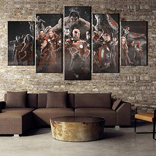 Adoff 5 pièces Toile Art Avengers Infinity War Film peintures décoratives Modernes sur Toile Art Mural pour décorations pour la Maison décoration Murale Cover