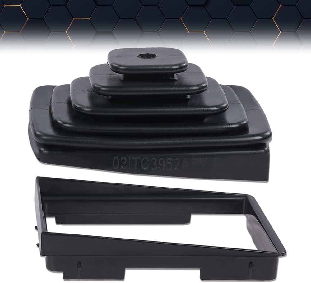 PIT66 Shifter Boot & Retainer Bezel Kit Compatible with Jeep TJ Wrangler 1997-2004 53000056, 52078558