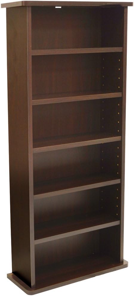 CHAK - 222 CD or 104 DVD Blu-ray Media Storage 6 Shelf Unit - Dark Oak