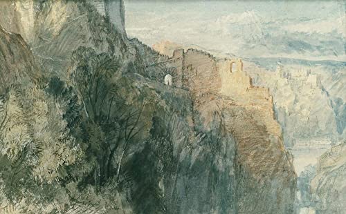 Toile peinture murale Château Katz et Rheinfels 60x90cm pour la décoration du salon