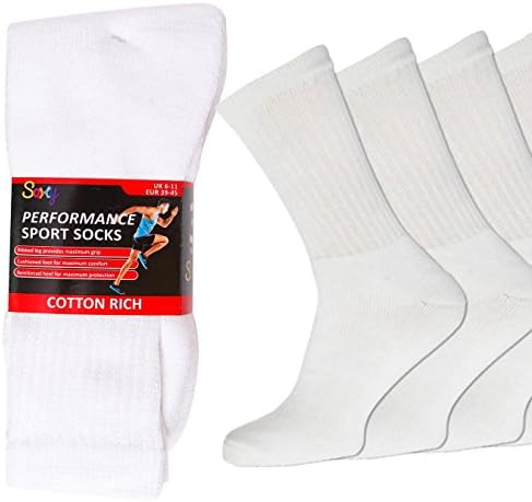 20 Pairs Mens Cotton Rich Sport Socks Work Socks Shoe Size 6-11