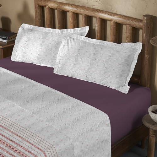 Image of MYTRIDENT Sanskriti Cotton Bedsheet for Double Bed, Gifting Collection King Size - Kullu Shawl Grey