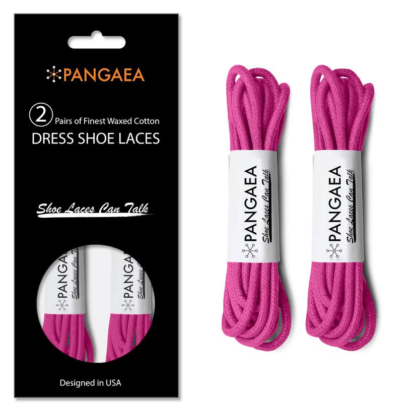 Image of [4 Laces] 2-Pair Pack Waxed Round Oxford Shoe Laces for Dress Shoes Chukka 3 /32Inch Thin