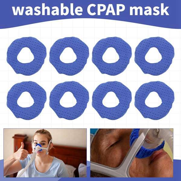 Lot de 8 inserts de masque nasal réutilisables pour masques N20 et C PAP avec coussin en tissu respirant