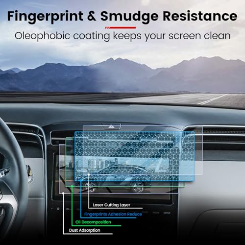 GFJNFG Tucson Screen Protector for (2Pcs) 2022-2024 Hyundai Tucson Screen Protector [9H Tempered Glass] 10.25 Inch Navigation + Dashboard 2023 2024 Tucson Accessories (Not for Tucson SE 8-inch) by Generic - Used condition - Image 5