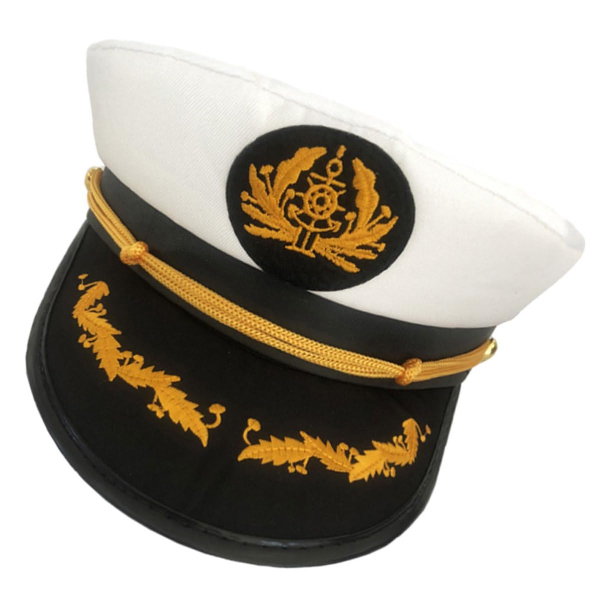 Ipetboom Men's Adult Captain Hat Women's Sailor Hat Navy Blue Embroidered Fashionable Stage Performance Cosplay
