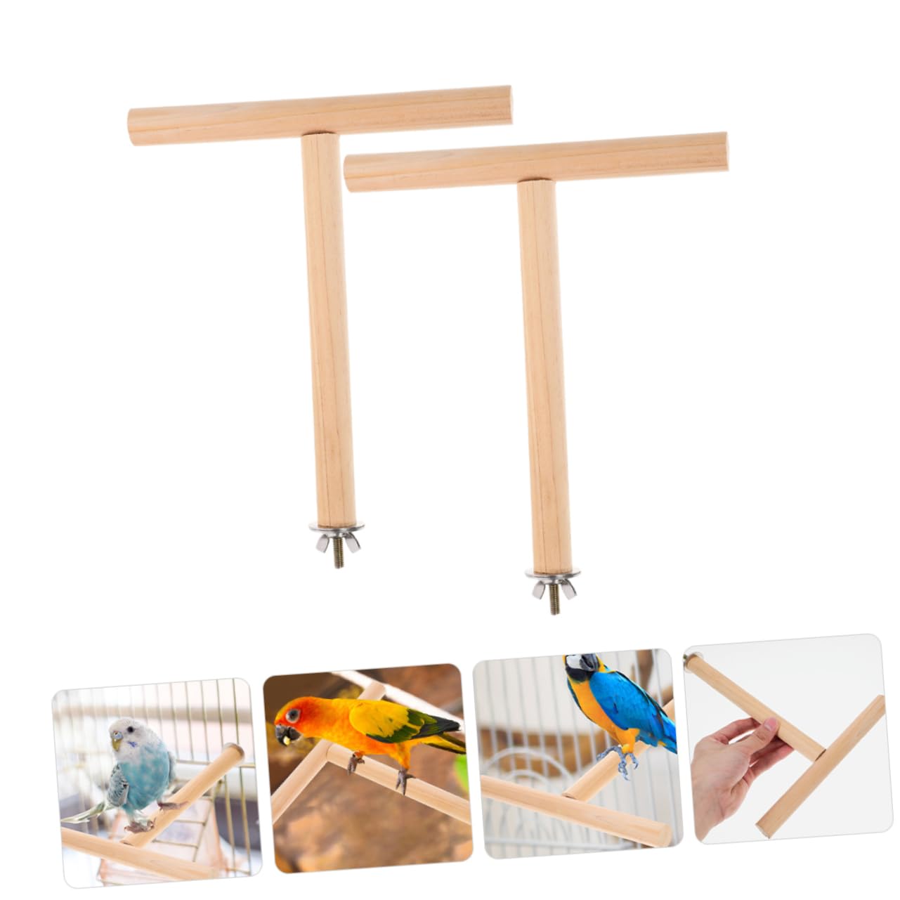 Toddmomy 8piezas Percha para Aves De Madera Natural Soporte para Periquitos y Juguetes para Pájaro para Ejercicio y Descanso