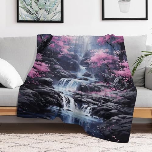 Couverture Flanelle Impression 3D Cerisier Linge Lit Luxe