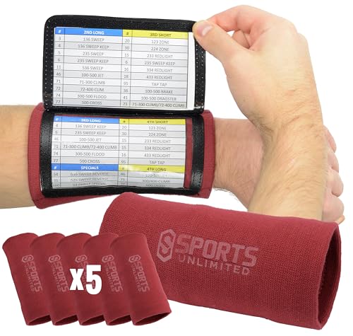 Image of Sports Unlimited Adult Triple Wrist Coach, Football Wristbands for Plays, Baseball Wristbands, QB Arm Bands