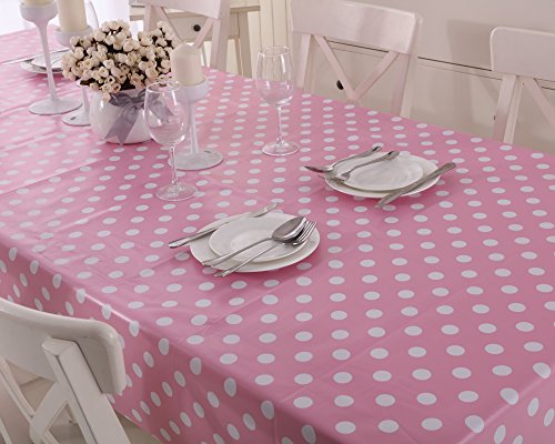 Vinylla - Tovaglia a pois rosa tovaglia in tela