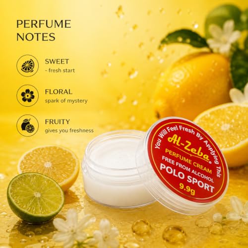 Image of Al Zeba Polo Sport Solid Perfume | Long Lasting Alcohol-Free Solid Perfume Cream | Travel Friendly | Fresh Sport Fragrance | 9.9g