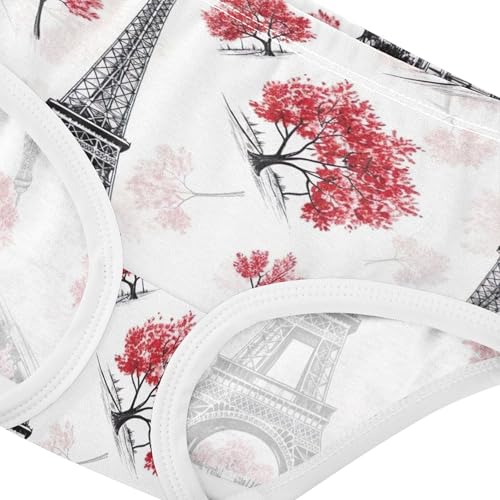 Eiffel Tower Black White Trees Little Girl Panties Toddler Girls Underwear Cotton Designer Undies Kids Briefs 2t4