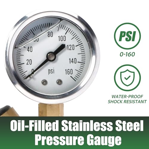 Image of U.S. Solid 3 /4 in GHT RV Water Pressure Regulator, Screwdriver-Adjustable Lead-Free Brass Valve with 0-160 psi Gauge and Inlet Filter, for RV Camper Trailer and Garden Hose