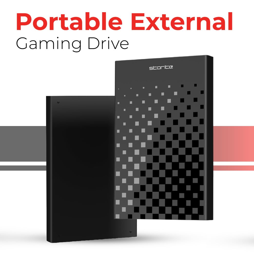 Storite Externe Festplatte, 500 GB, USB 3.0, tragbar, leicht, Plug & Play, Datensicherungsspeicher für Laptop, PC, Mac, Gaming und Desktop