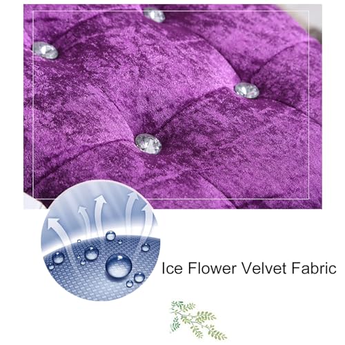 Banc d'entrée violet coffre de rangement pour optimiser les petits espaces