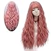 Produktbild Mildiso Perücke Damenperücke Lang Pinke Locken Perücken mit pony Natürlich Wig/Für Frauen Alltag Anime Cosplay Kostümparty Halloween Karneval 001D