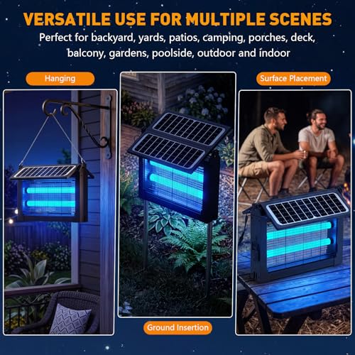 Solar Bug Zapper Outdoor, 4500V Mosquito Zapper with Dual Solar Panels | Keep your backyard bug-free with a 4500V solar bug zapper, dual solar panels, AUTO on/off and 1/2 acre mosquito protection - image 7