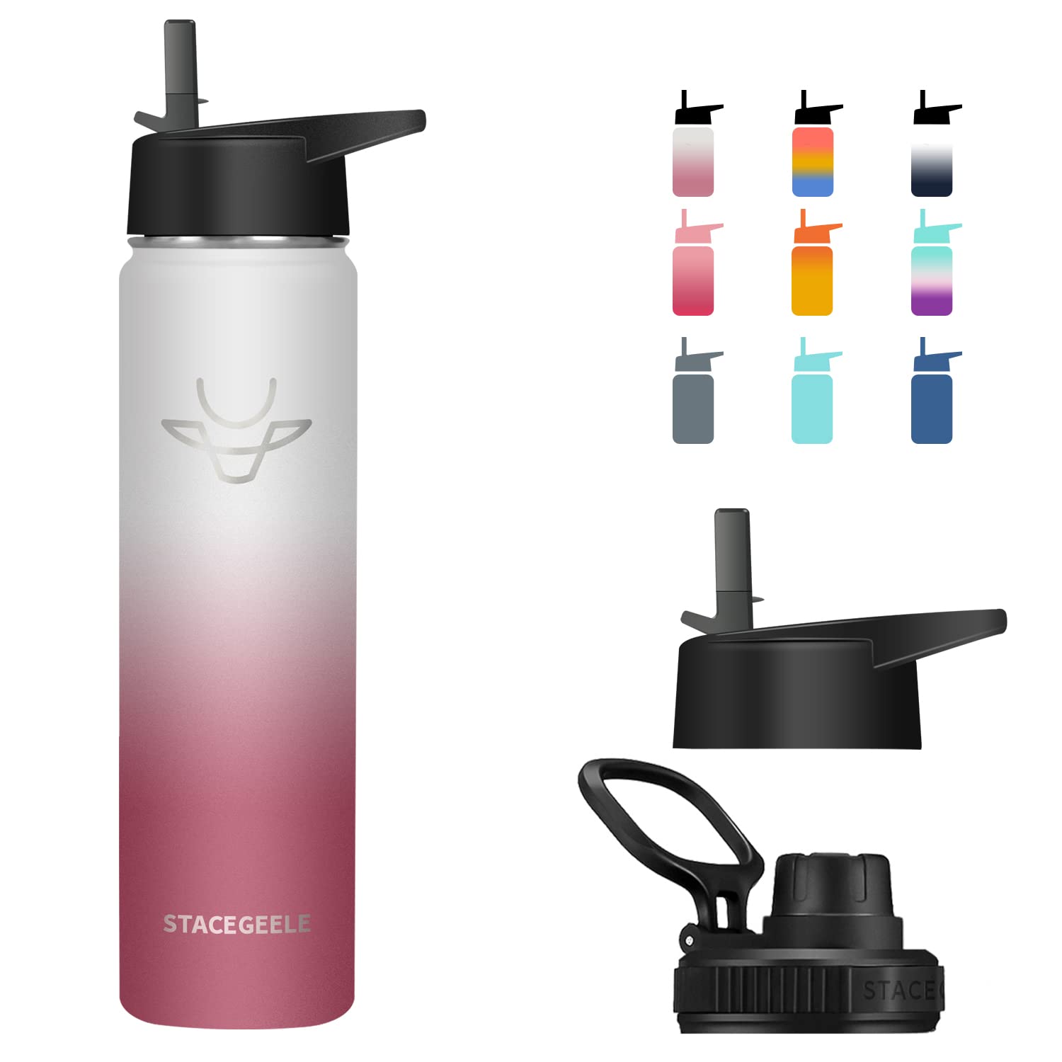 Insulated Vacuum Water Bottle with Spout Lid