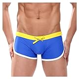 CaveHero Men's Quick Dry Swim Trunks Nylon Beach Shorts with Mesh Interlining (Blue, X-Large)