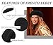 Women French Beret Hat - Winter Warm Wool Artist Beanie Cap | Classic Fashion Beret for Ladies and Girls Black