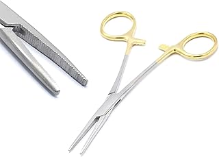 LAJA Imports Dental HEMOSTAT Halsted-Mosquito Straight (4 3/4â€ / 120 mm). Hemostat Jaws Have Interlocking Teeth