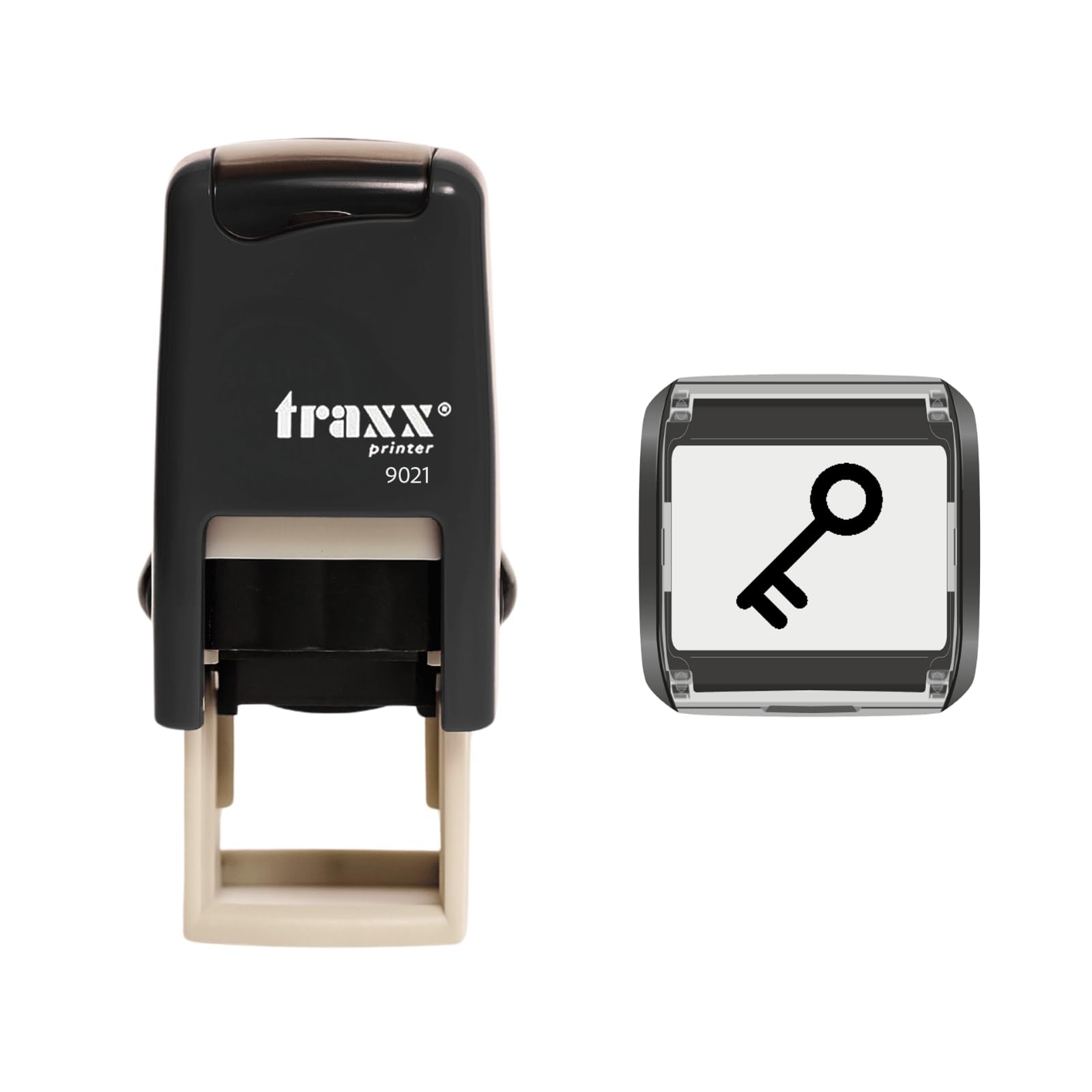 Traxx 9021 Loyalty Card Self Inking Rubber Stamp Key Cutter Key Holder Locksmith *A Black Key Design*