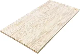 Tampo Madeira Maciça Pinus Lixado 2,5cm Escritorio Setup Bancada Tampa Maciço Mesa Pia Meligna (Sem Verniz, 120x60cm)