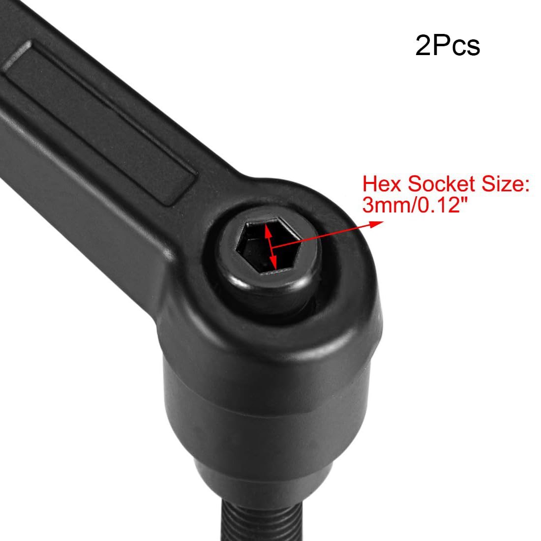 TA-VIGOR 2Pcs Adjustable Clamping Lever Handles, M6 x 40mm Locking Quick Release Push Button Ratchet Screw Knobs - Image 3