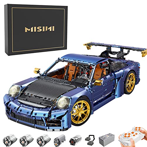 MISINI Technik Taigaole T5037A 911 Galvanik Sportwage Klemmbausteine, 1:6, 5588 Teile MOC Großer Ferngesteuertes Modellauto Bausatz mit 5 Motor, Spielzeug Geschenk für Kinder und Erwachsene